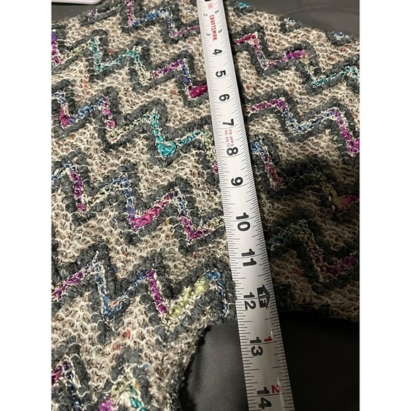 Rochelle knit blouse size Large wool blend dolman sleeve multi color vintage 339 - Picture 7 of 7